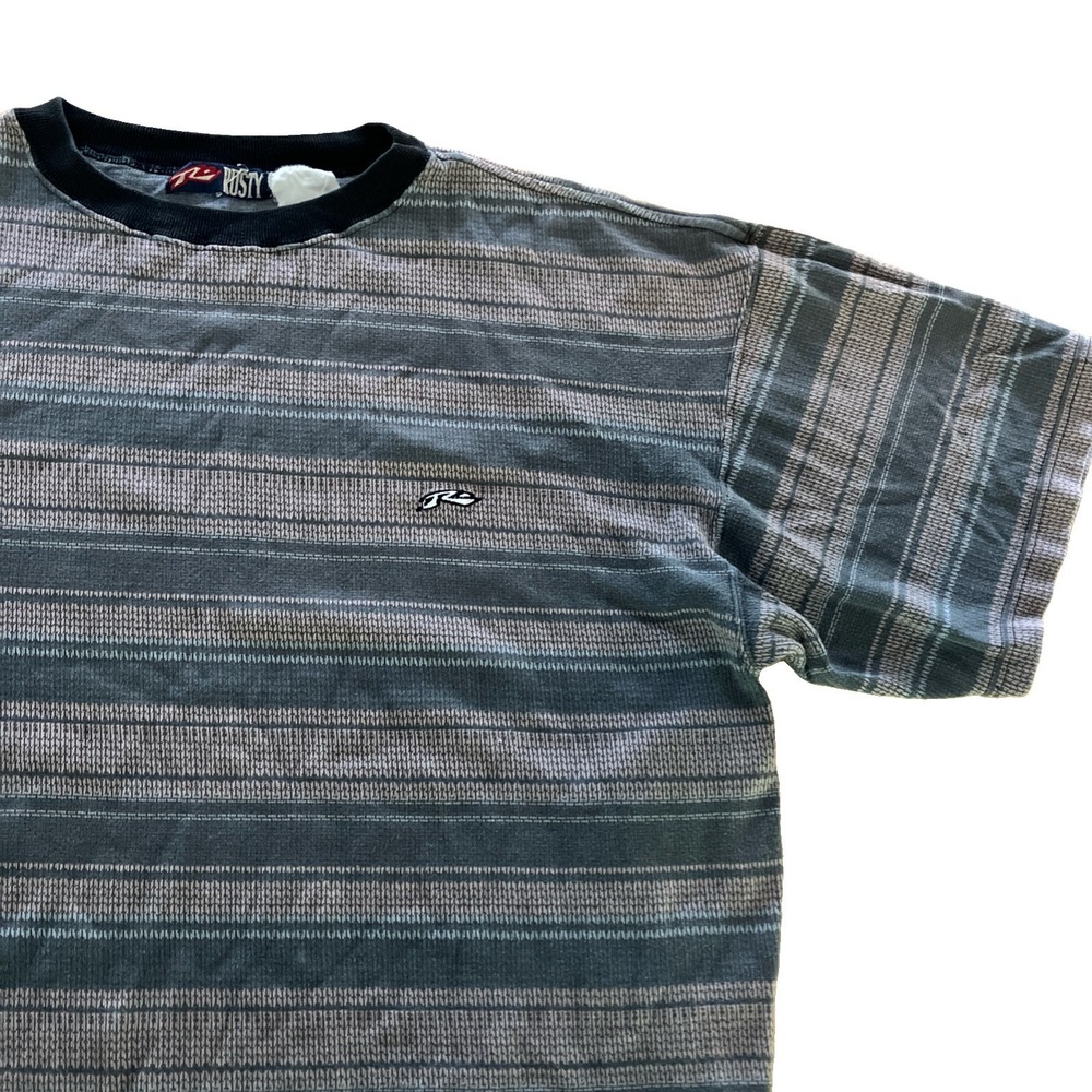 Rare Vintage Rusty Surf Stripe T Shirt Abstract All Over XL